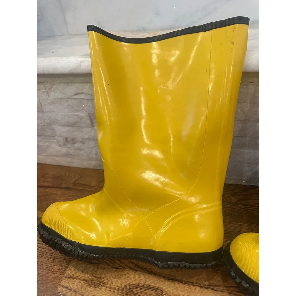 Repel Footwear Mens Yellow Rubber Rain Boots Waterproof Work Tall Size 11